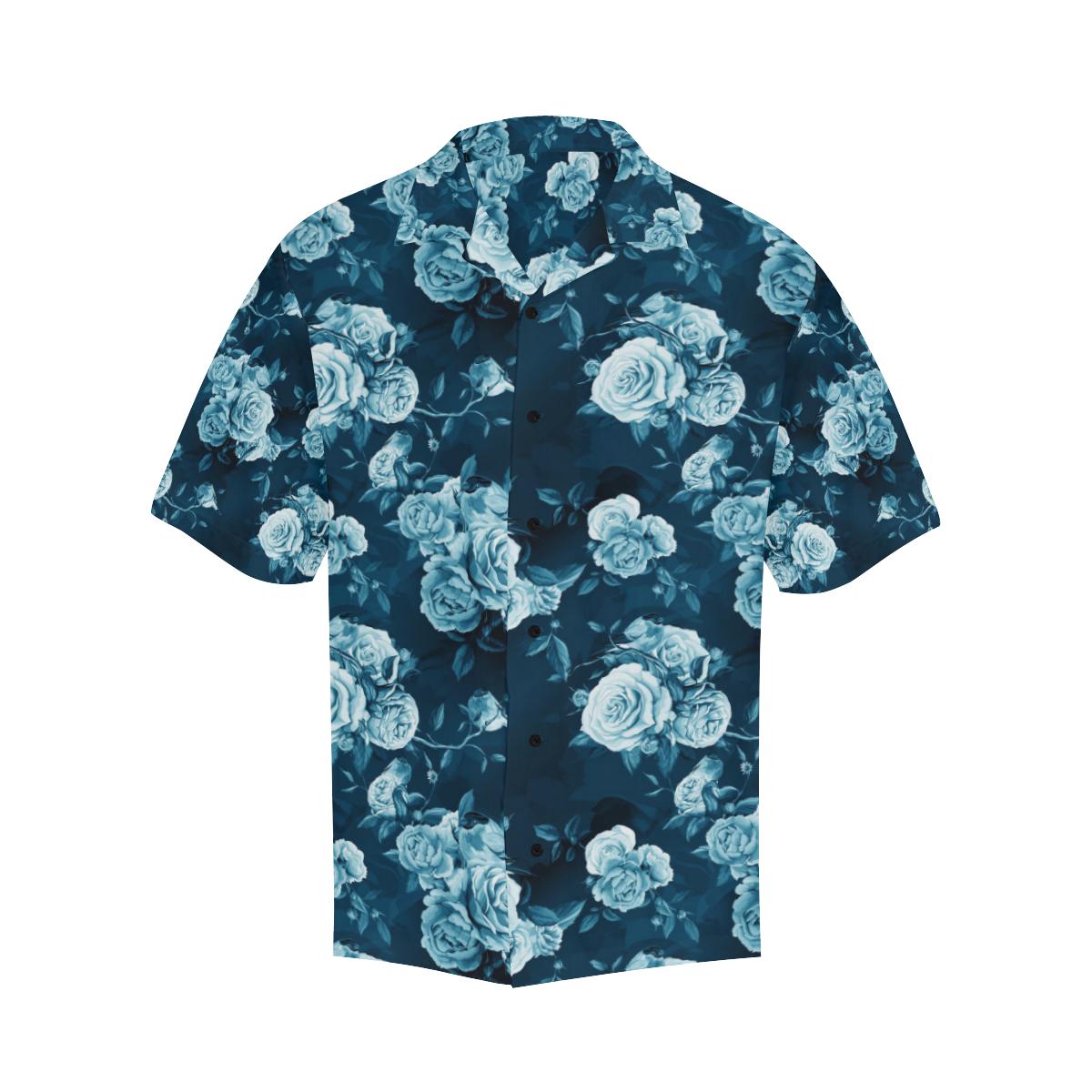 Rose Blue Pattern Print Design RO014 Men Hawaiian Shirt-JorJune