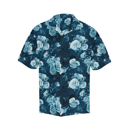 Rose Blue Pattern Print Design RO014 Men Hawaiian Shirt-JorJune