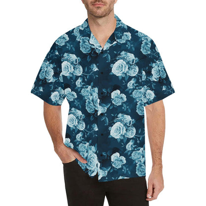 Rose Blue Pattern Print Design RO014 Men Hawaiian Shirt-JorJune