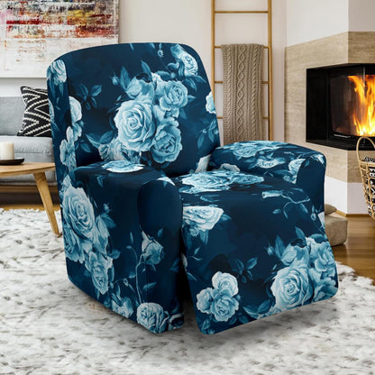 Rose Blue Pattern Print Design RO014 Recliner Slipcover-JORJUNE.COM