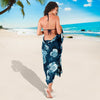 Rose Blue Pattern Print Design RO014 Sarong Pareo Wrap-JORJUNE.COM