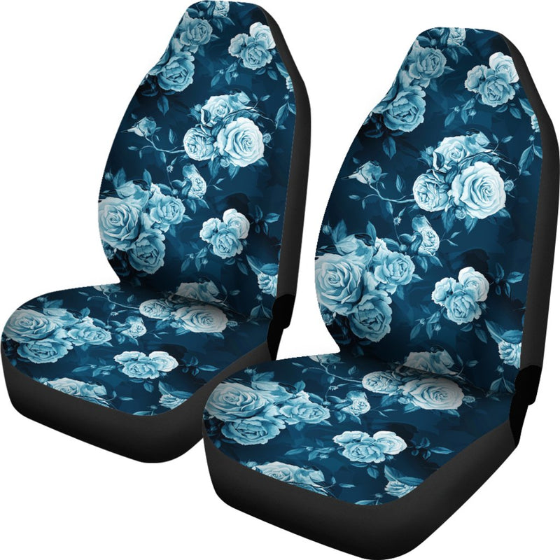 Rose Blue Pattern Print Design RO014 Universal Fit Car Seat Covers-JorJune