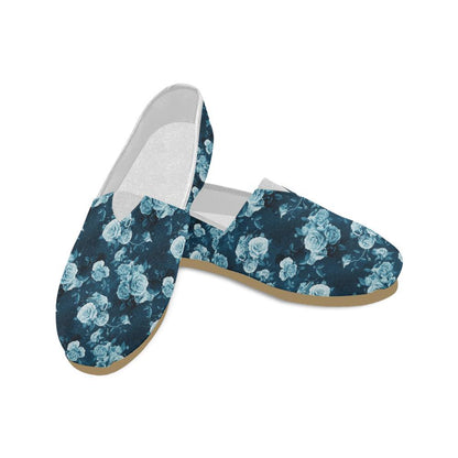 Rose Blue Pattern Print Design RO014 Women Casual Shoes-JorJune.com