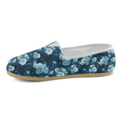Rose Blue Pattern Print Design RO014 Women Casual Shoes-JorJune.com