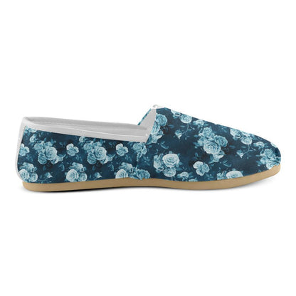Rose Blue Pattern Print Design RO014 Women Casual Shoes-JorJune.com