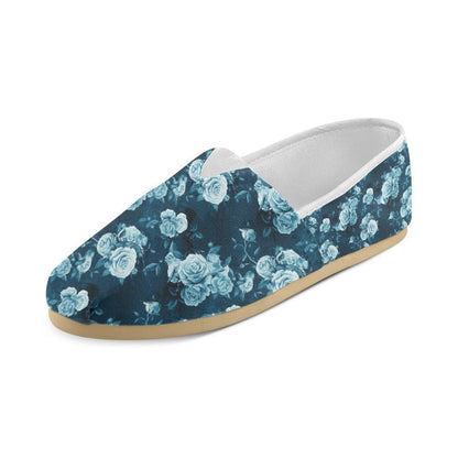 Rose Blue Pattern Print Design RO014 Women Casual Shoes-JorJune.com