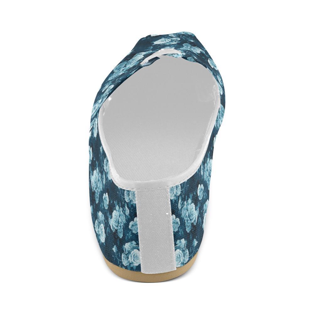 Rose Blue Pattern Print Design RO014 Women Casual Shoes-JorJune.com