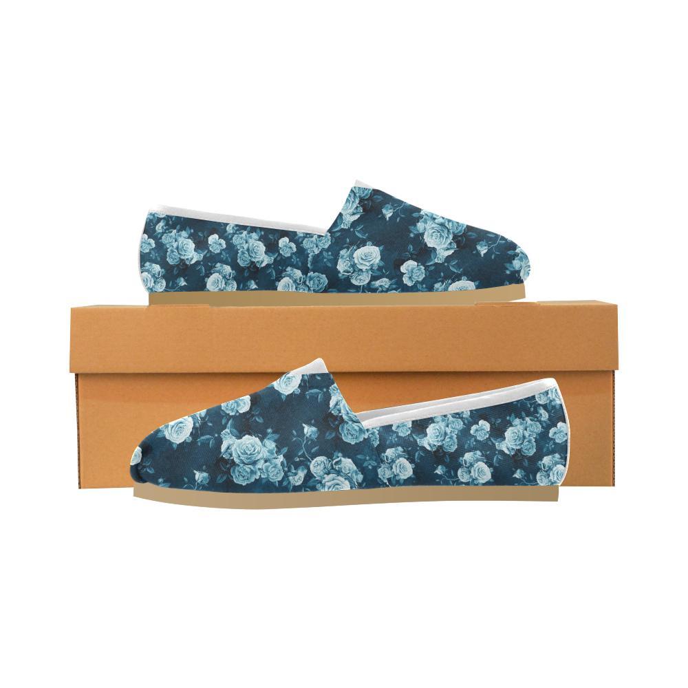 Rose Blue Pattern Print Design RO014 Women Casual Shoes-JorJune.com