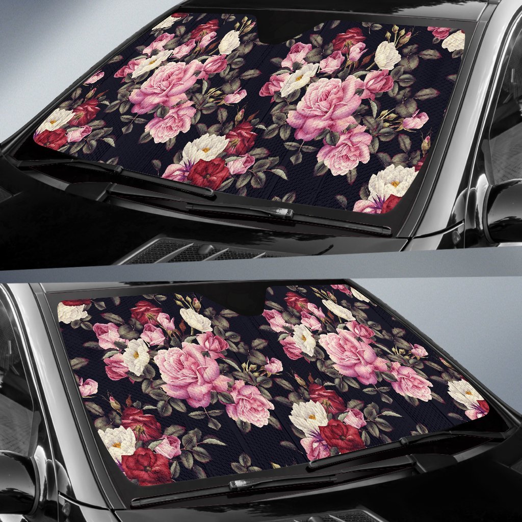 Rose Pattern Car Sun Shade-JorJune