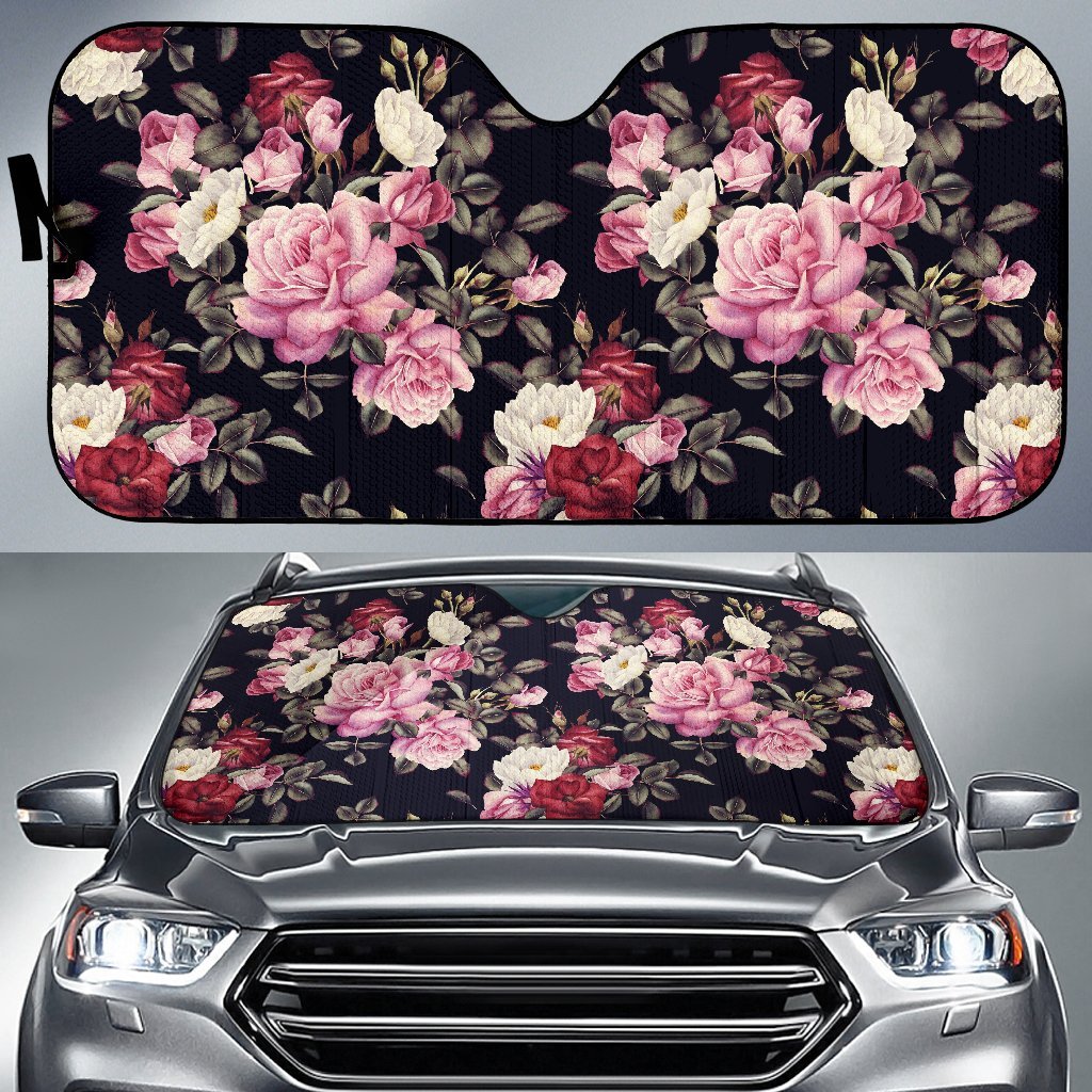Rose Pattern Car Sun Shade-JorJune