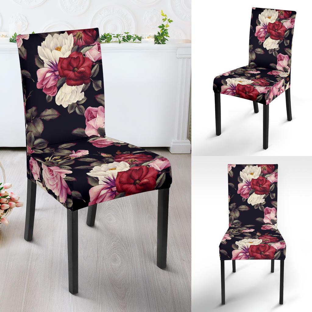 Rose Pattern Dining Chair Slipcover-JORJUNE.COM