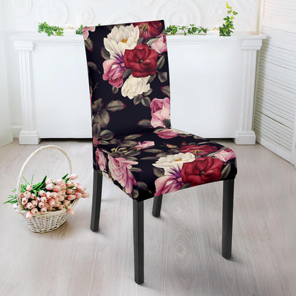 Rose Pattern Dining Chair Slipcover-JORJUNE.COM