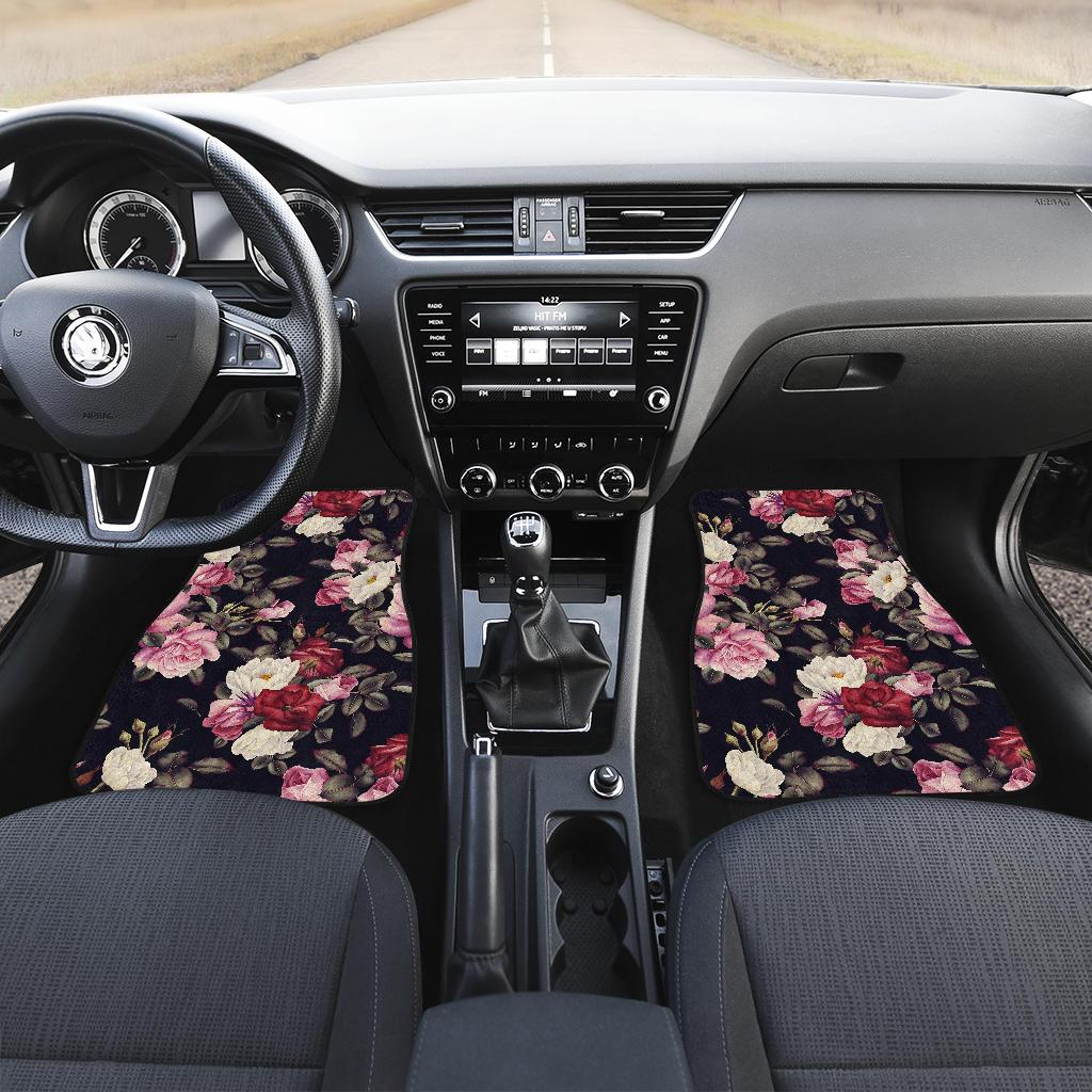 Rose Pattern Front and Back Car Floor Mats