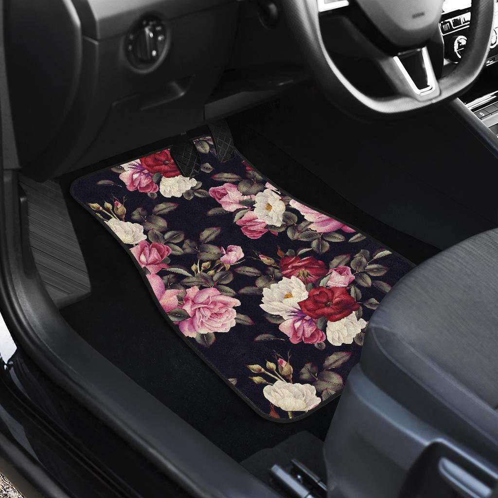 Rose Pattern Front and Back Car Floor Mats