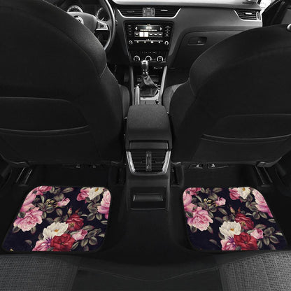 Rose Pattern Front and Back Car Floor Mats
