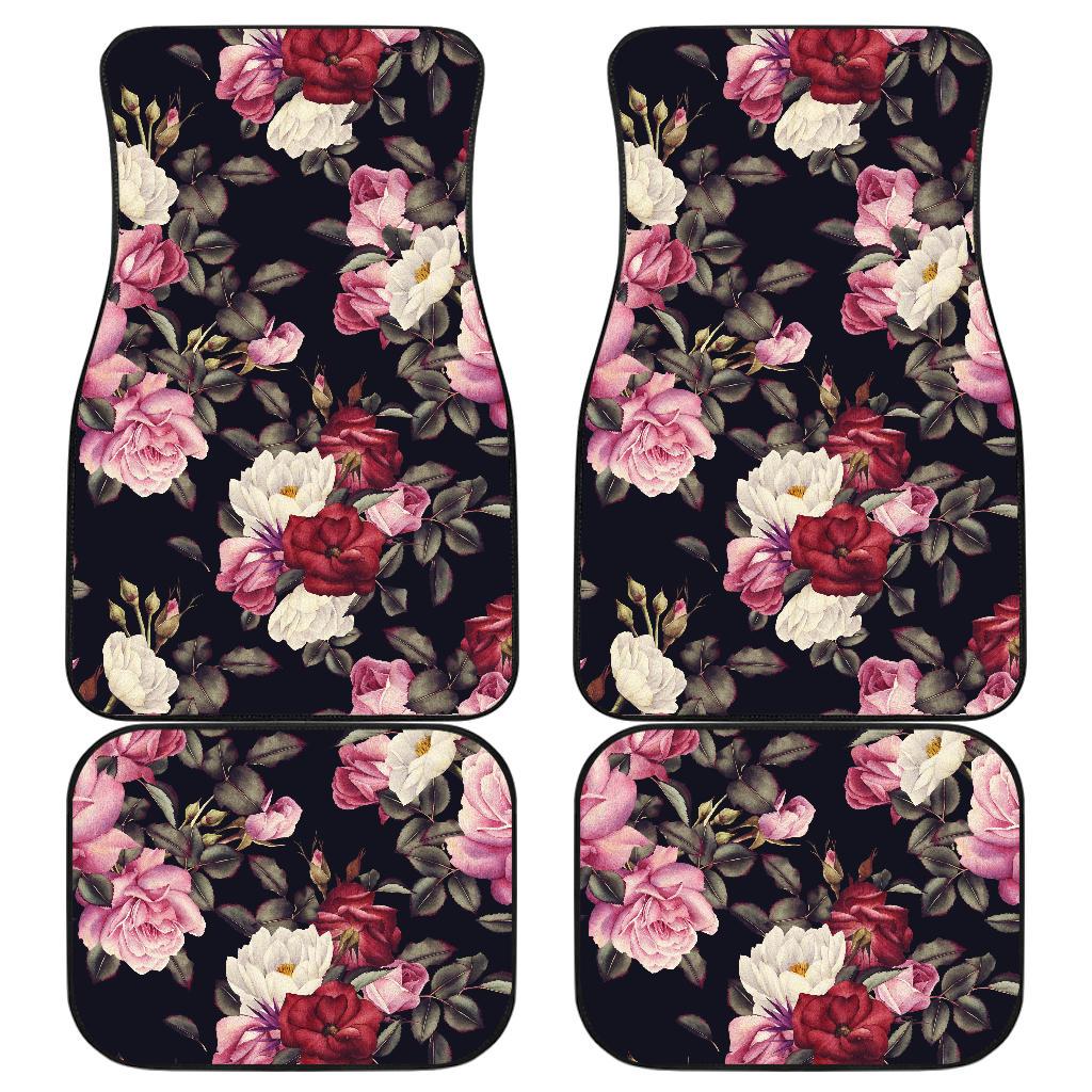 Rose Pattern Front and Back Car Floor Mats