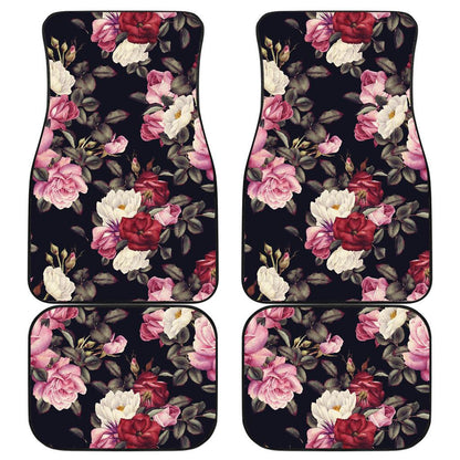 Rose Pattern Front and Back Car Floor Mats