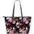 Rose Pattern Large Leather Tote Bag