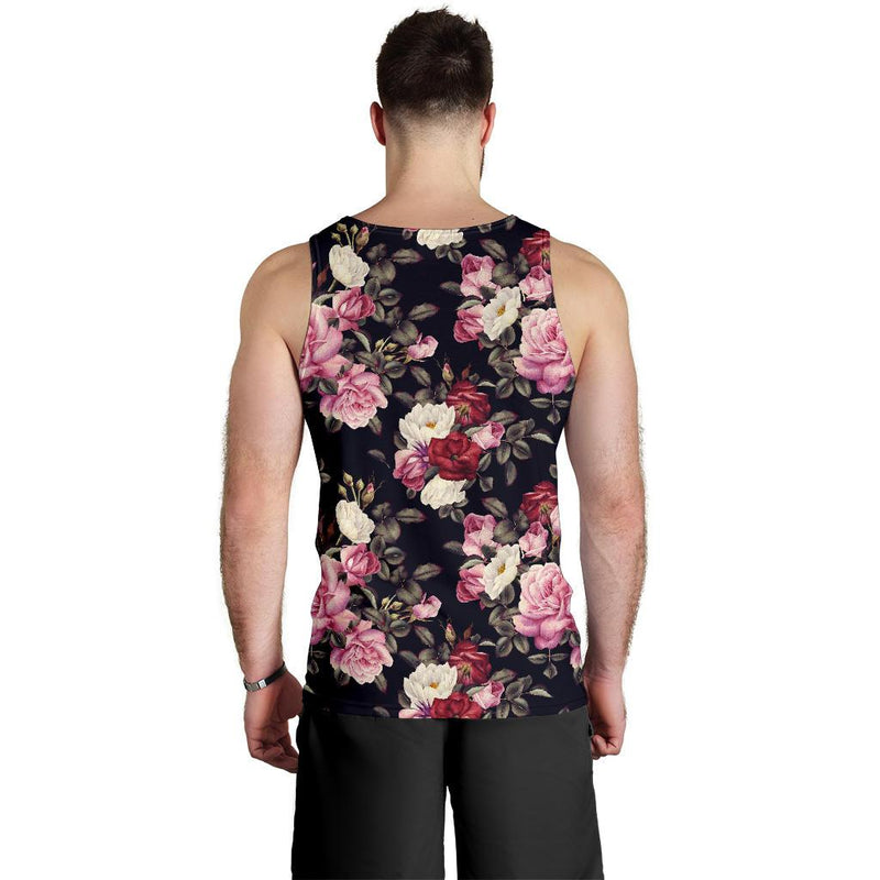 Rose Pattern Men Tank Top