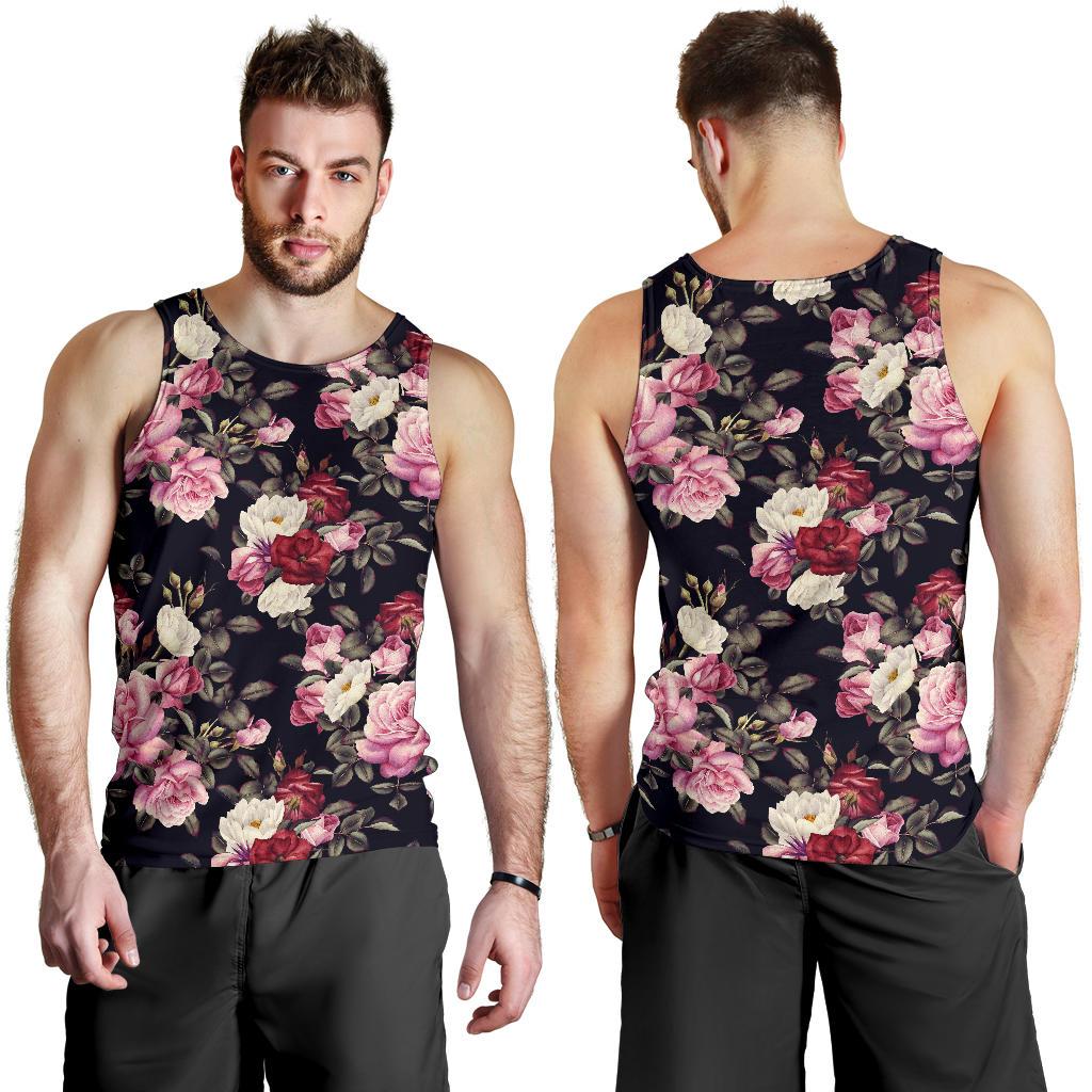 Rose Pattern Men Tank Top
