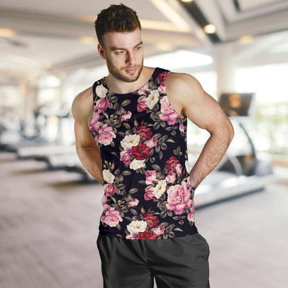Rose Pattern Men Tank Top