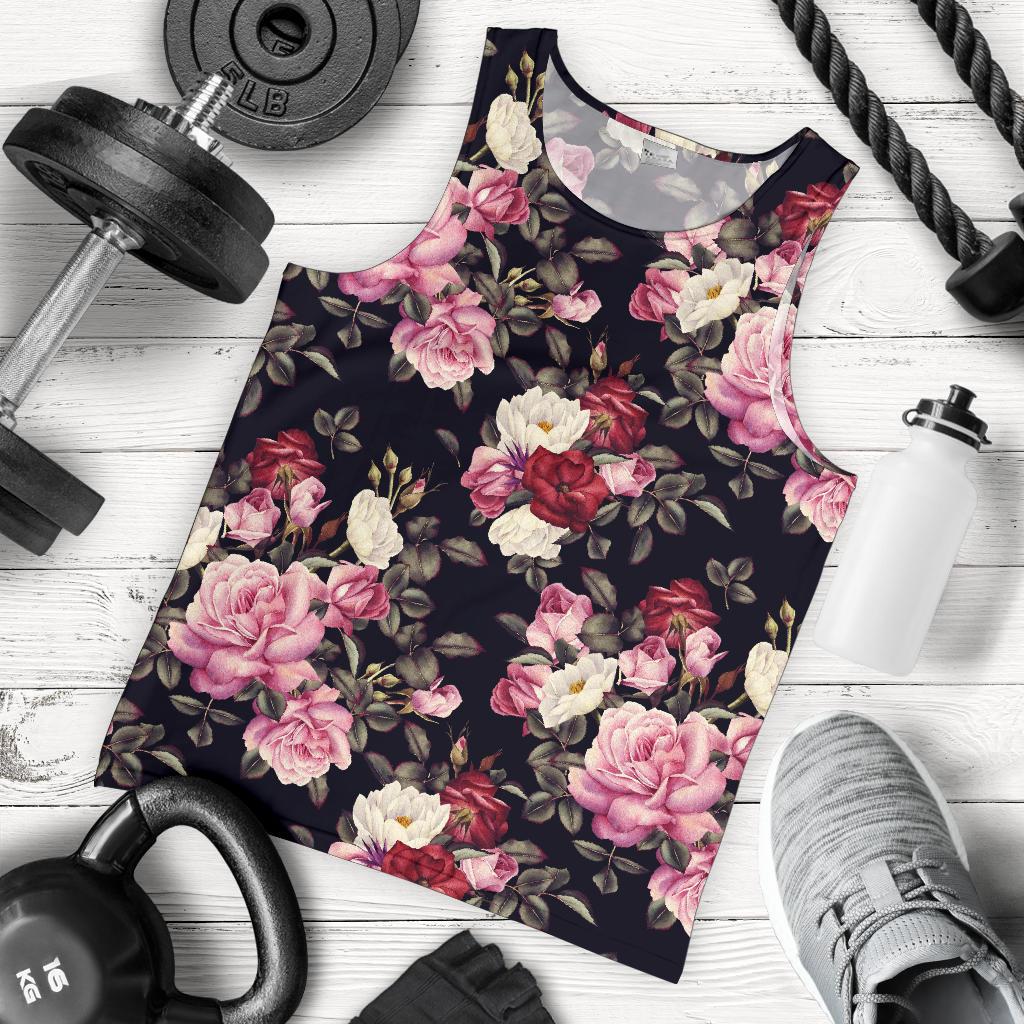 Rose Pattern Men Tank Top