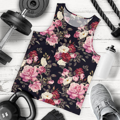 Rose Pattern Men Tank Top