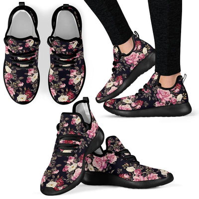 Rose Pattern Mesh Knit Sneakers Shoes