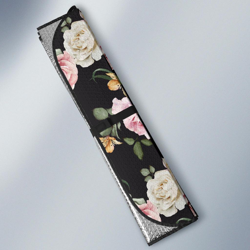 Rose Pattern Print Design A01 Car Sun Shades-JORJUNE.COM