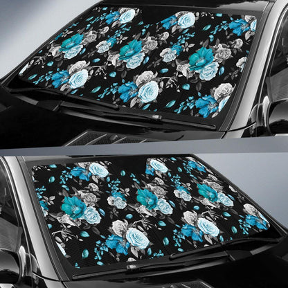 Rose Pattern Print Design A02 Car Sun Shades-JORJUNE.COM