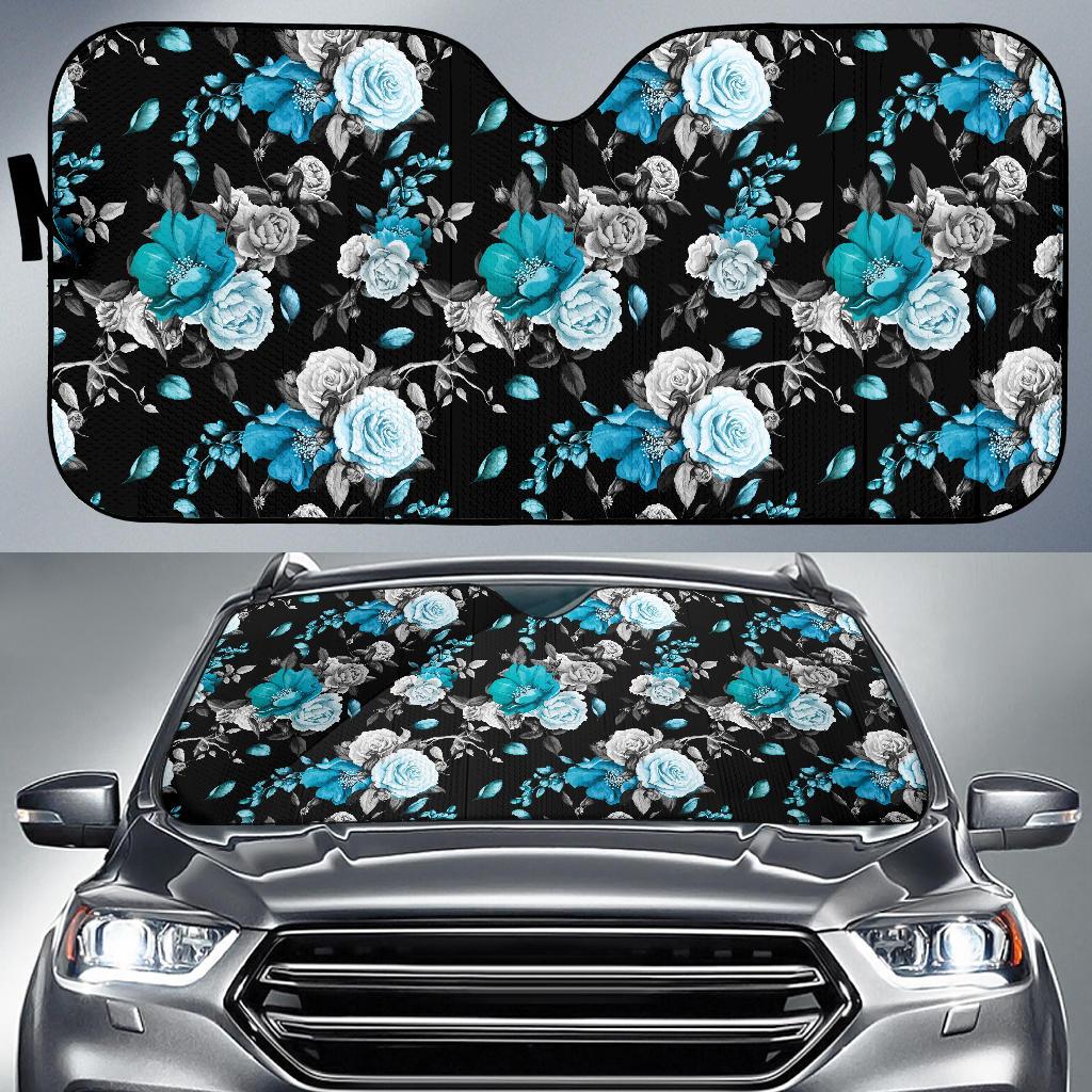 Rose Pattern Print Design A02 Car Sun Shades-JORJUNE.COM