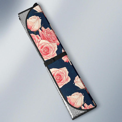 Rose Pattern Print Design A03 Car Sun Shades-JORJUNE.COM