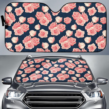 Rose Pattern Print Design A03 Car Sun Shades-JORJUNE.COM