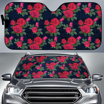 Rose Pattern Print Design A04 Car Sun Shades-JORJUNE.COM