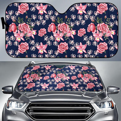 Rose Pattern Print Design A05 Car Sun Shades-JORJUNE.COM