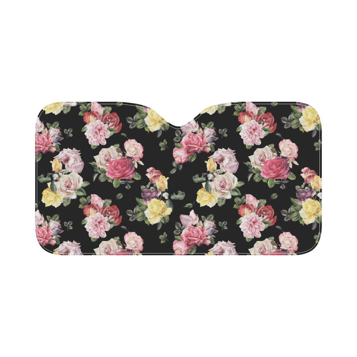 Rose Pattern Print Design RO010 Car Sun Shade-JorJune