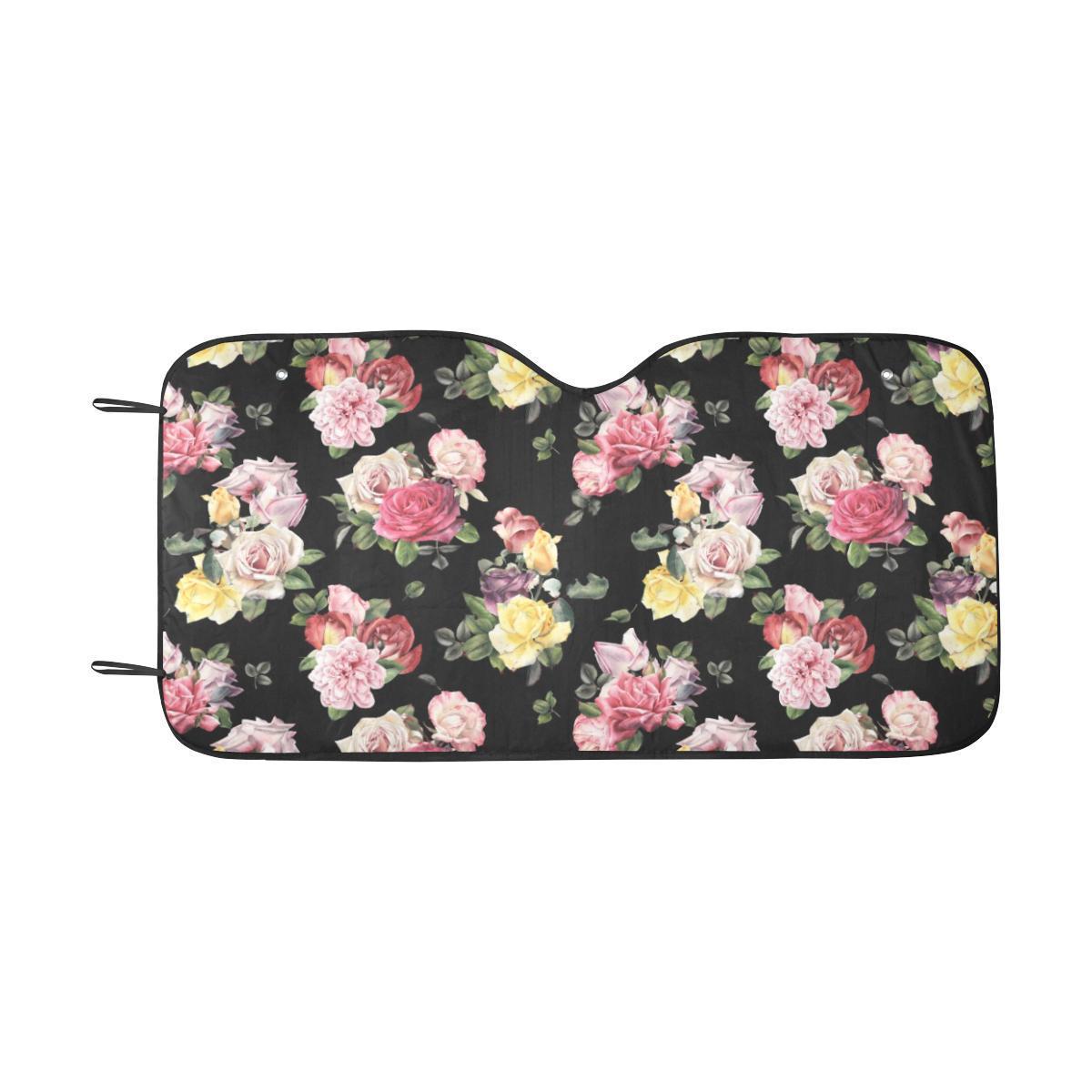 Rose Pattern Print Design RO010 Car Sun Shade-JorJune