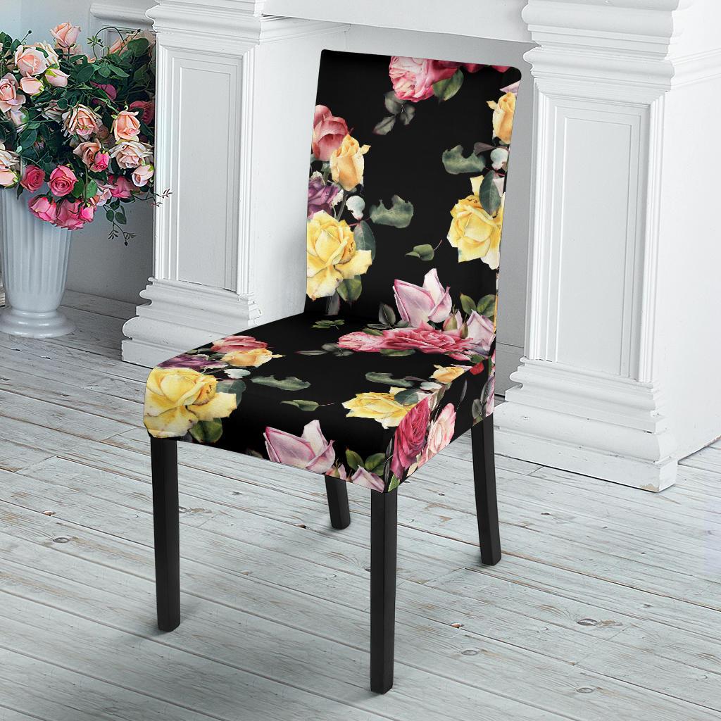 Rose Pattern Print Design RO010 Dining Chair Slipcover-JORJUNE.COM