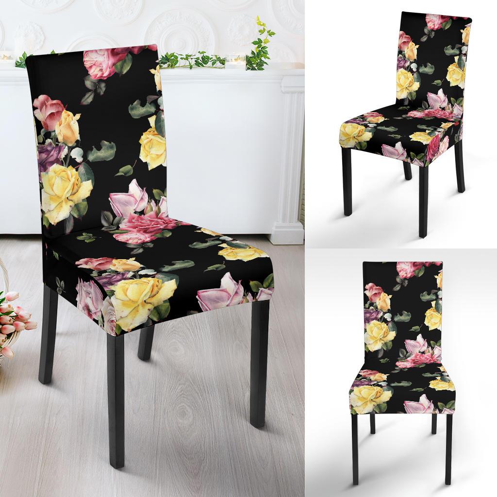 Rose Pattern Print Design RO010 Dining Chair Slipcover-JORJUNE.COM