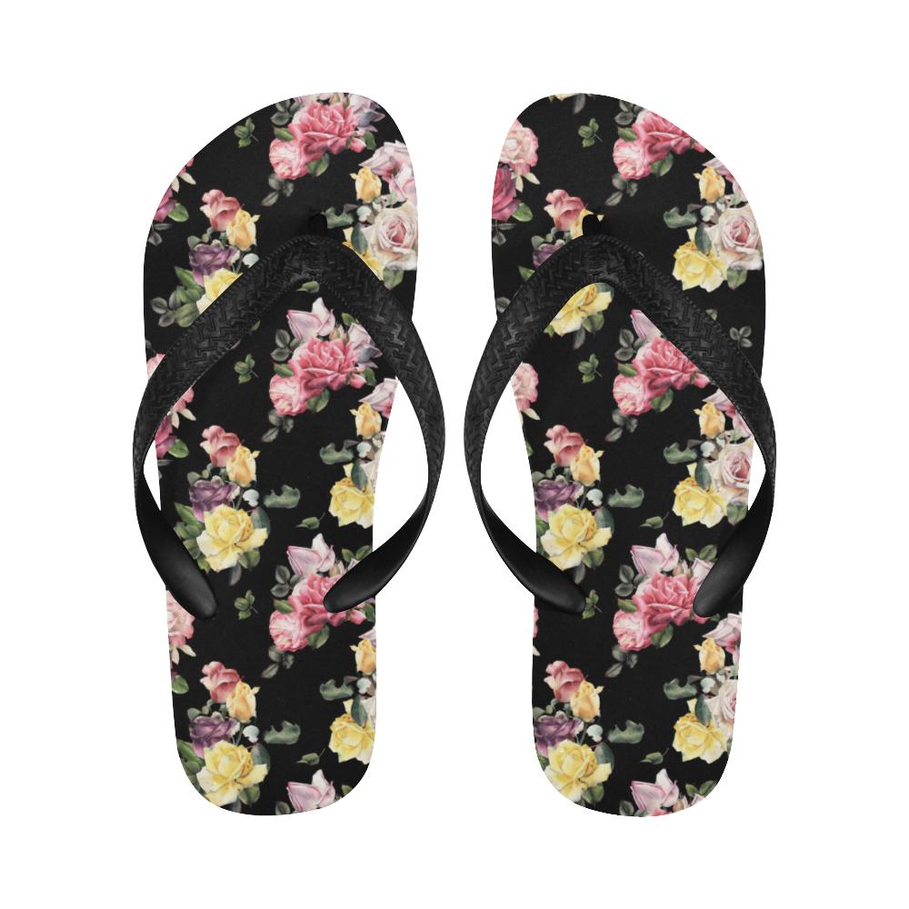 Rose Pattern Print Design RO010 Flip Flops-JorJune