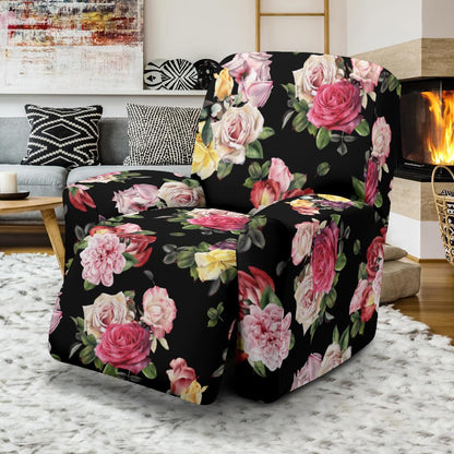 Rose Pattern Print Design RO010 Recliner Slipcover-JORJUNE.COM