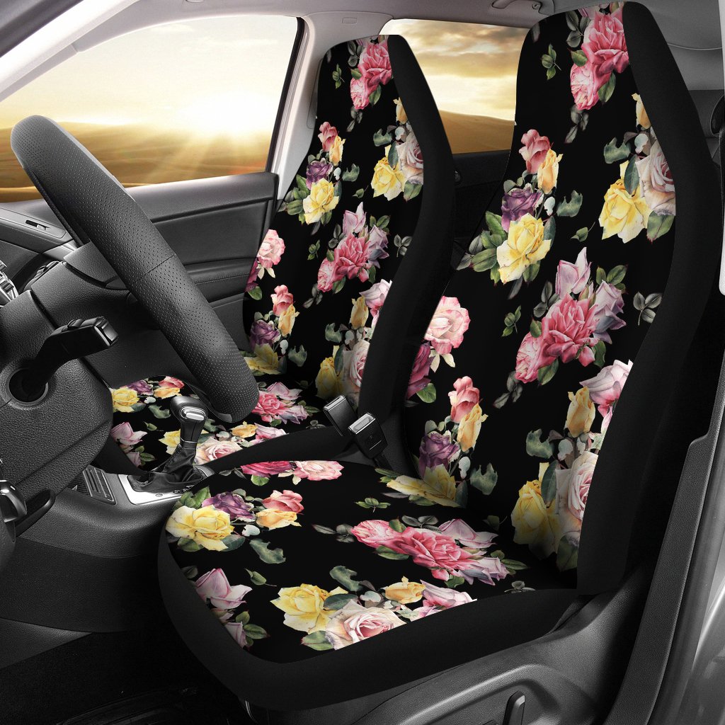 Rose Pattern Print Design RO010 Universal Fit Car Seat Covers-JorJune