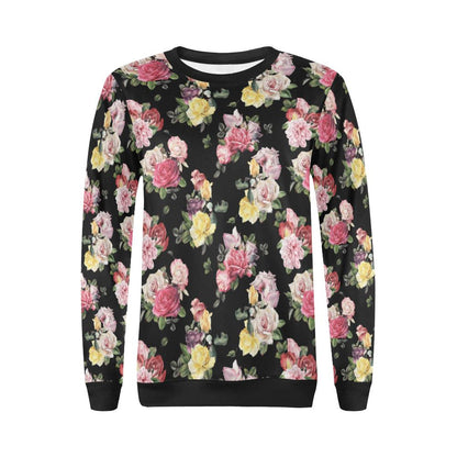 Rose Pattern Print Design RO010 Women Long Sleeve Sweatshirt-JorJune