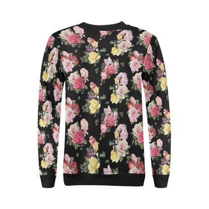 Rose Pattern Print Design RO010 Women Long Sleeve Sweatshirt-JorJune