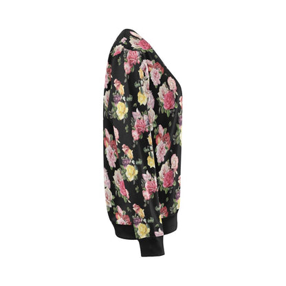 Rose Pattern Print Design RO010 Women Long Sleeve Sweatshirt-JorJune