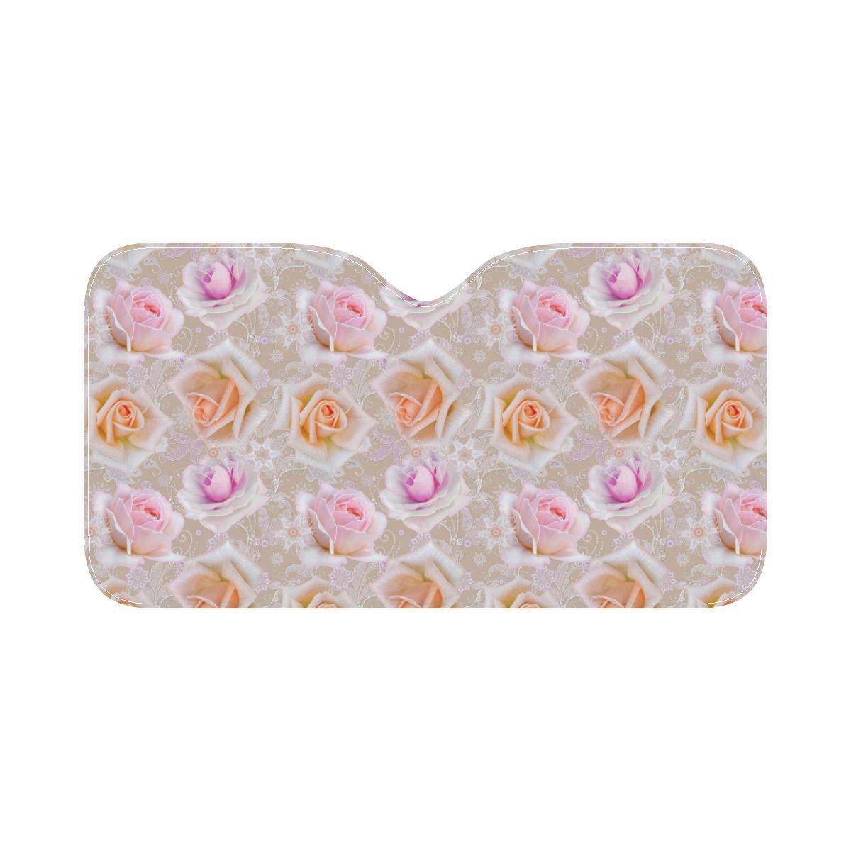 Rose Pattern Print Design RO011 Car Sun Shade-JorJune