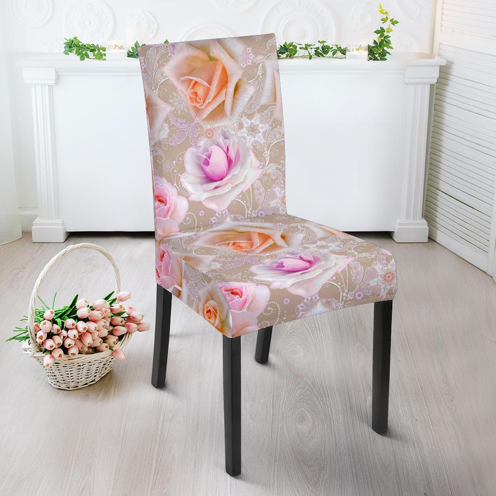 Rose Pattern Print Design RO011 Dining Chair Slipcover-JORJUNE.COM