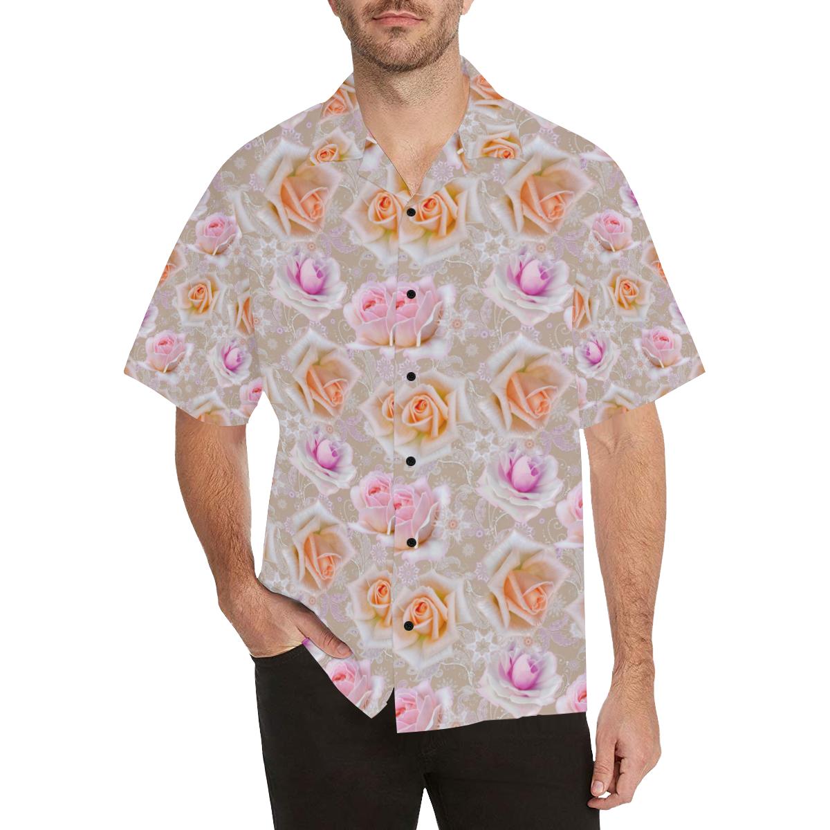 Rose Pattern Print Design RO011 Men Hawaiian Shirt-JorJune