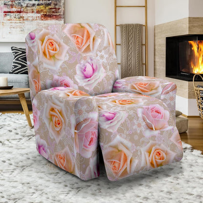 Rose Pattern Print Design RO011 Recliner Slipcover-JORJUNE.COM