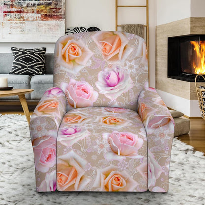 Rose Pattern Print Design RO011 Recliner Slipcover-JORJUNE.COM